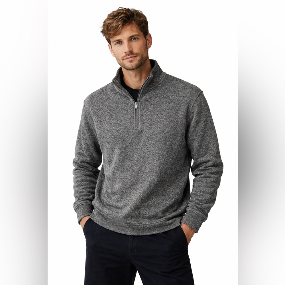 Frye Quarter Zip Pullover Sweater Light Grey Size Medium new with tags